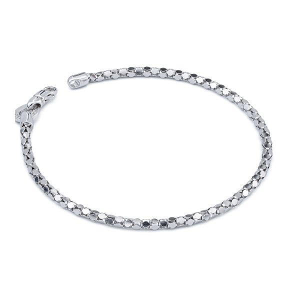 Bracciale in argento in maglia tubolare geometrica
