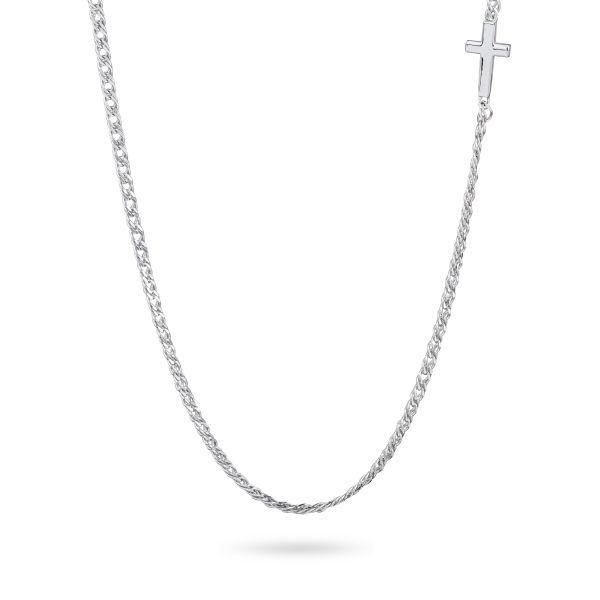 Collana in argento in maglia a coda di volpe