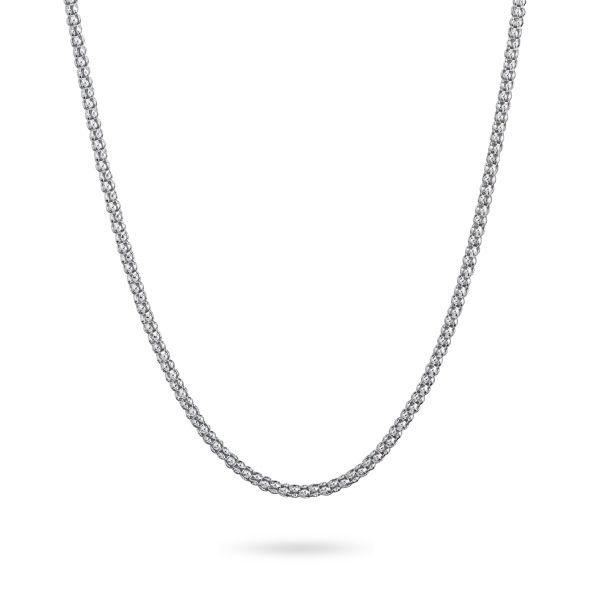 Collana in argento in maglia a grani di riso