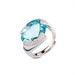Anello con cristallo centrale sfaccettato acquamarina