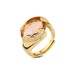 Anello con cristallo centrale sfaccettato peach