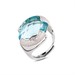 Anello con cristallo centrale sfaccettato acquamarina