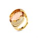 Anello con cristallo centrale sfaccettato peach
