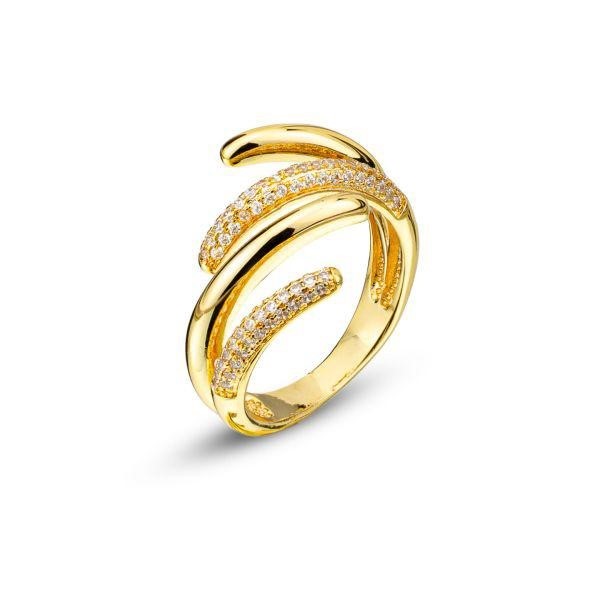 Anello piccolo a fascia multipla e a doppia spirale