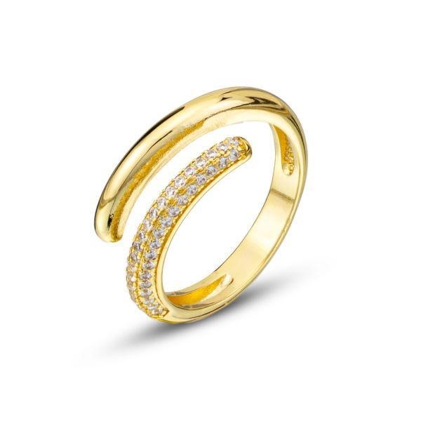 Anello serpentina con pavè di zirconi