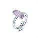 Anello con pietra rosa ovale a bacchetta