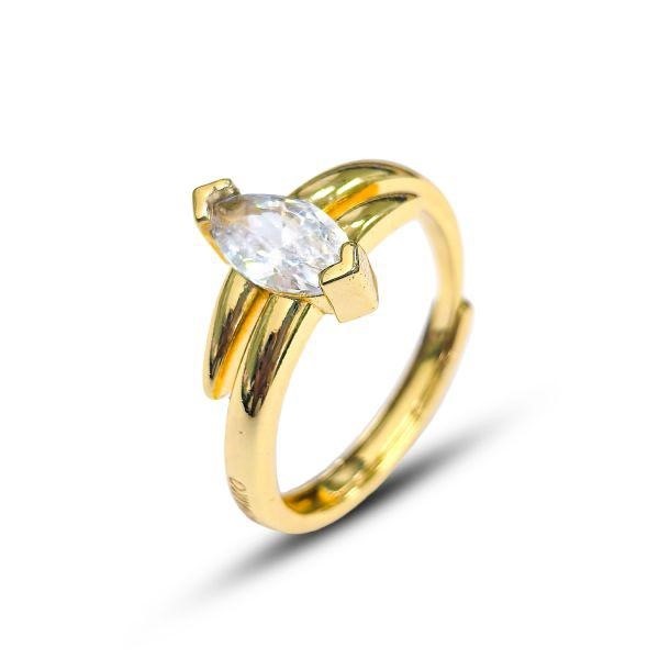Anello a serpentina con zircone
