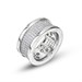 Anello a fascia grande con texture sferica e zirconi