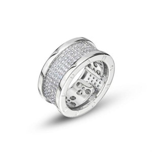 Anello a fascia piccolo con texture sferica e zirconi