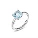 Anello con cristallo acquamarina piccolo e brand inciso
