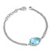 Bracciale a doppia catena con cristallo acquamarina centrale