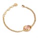 Bracciale a doppia catena con cristallo peach centrale