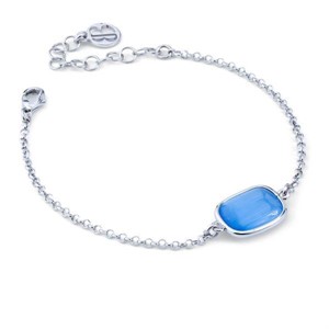 Bracciale con pietra centrale blu marino