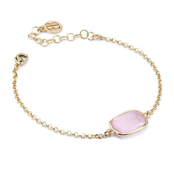 Bracciale con pietra centrale rosa