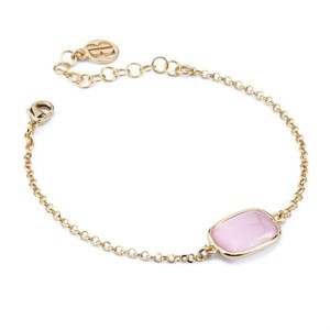 Bracciale con pietra centrale rosa