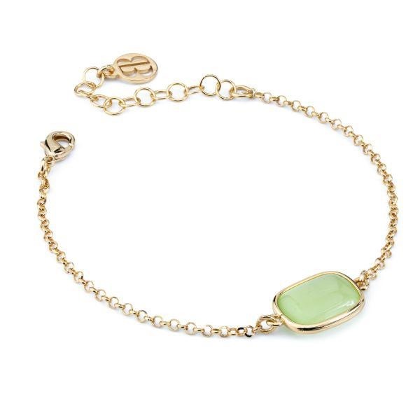 Bracciale con pietra centrale verde chiaro