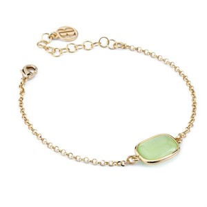 Bracciale con pietra centrale verde chiaro
