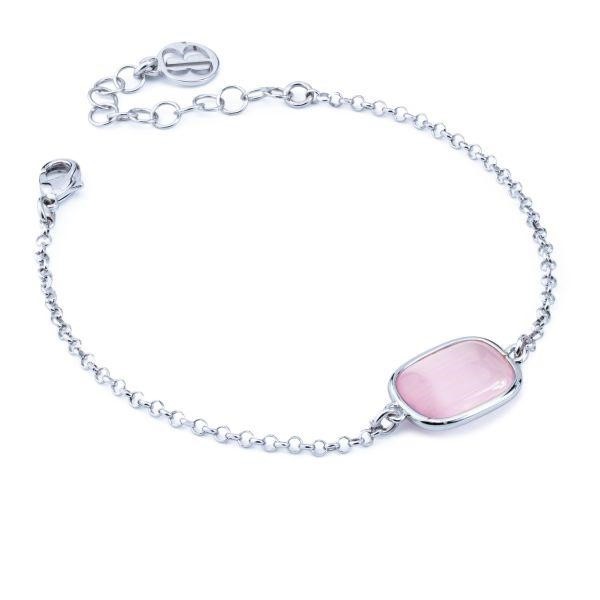 Bracciale con pietra centrale rosa