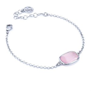 Bracciale con pietra centrale rosa