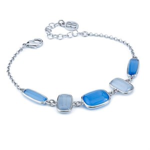 Bracciale con pietre di colore acquamarina e blu marino