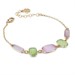 Bracciale con pietre di colore verde chiaro e rosa