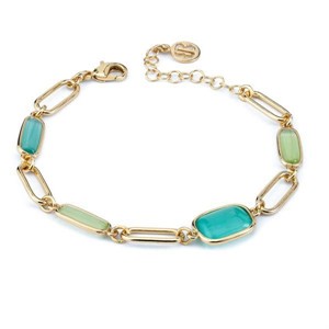 Bracciale con pietre di colore verde chiaro e verde acqua
