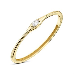 Bracciale rigido con zircone centrale navette