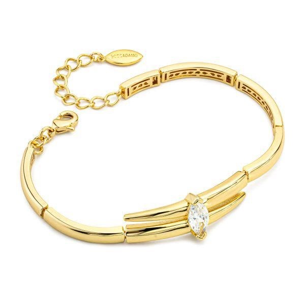 Bracciale semirigido a serpentina con zircone centrale