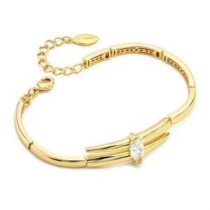 Bracciale semirigido a serpentina con zircone centrale