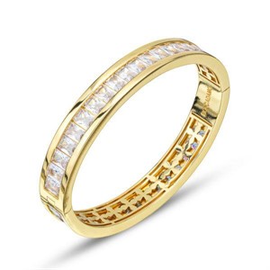 Bracciale rigido a fascia larga con zirconi