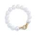Bracciale con filo di perle big con chiusura maglia zirconi