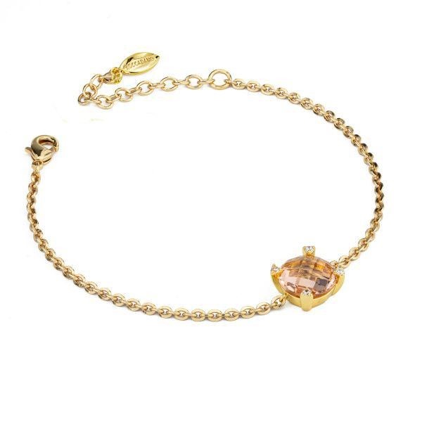 Bracciale con cristallo peach centrale