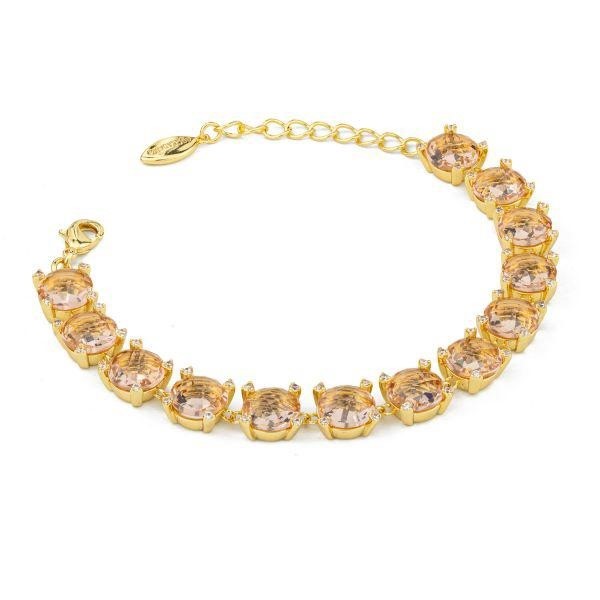 Bracciale con fila di cristalli peach