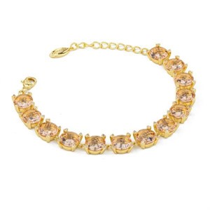 Bracciale con fila di cristalli peach
