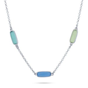 Collana girocollo con pietre ovali multicolor