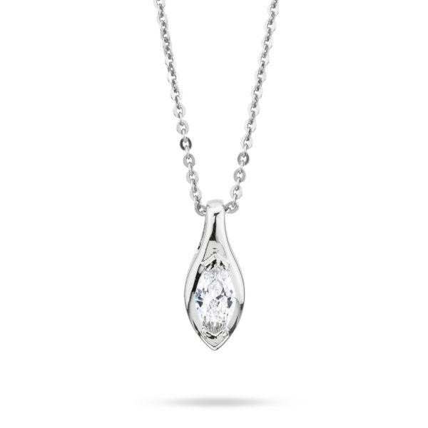 Girocollo con zircone navette pendente