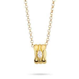 Girocollo con zircone navette incastonato e pendente