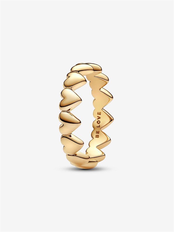 Anello Cuori placcato oro 14k