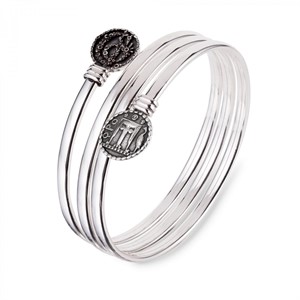 Bracciale rigido multigiro con Moneta