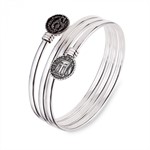 Bracciale rigido multigiro con Moneta