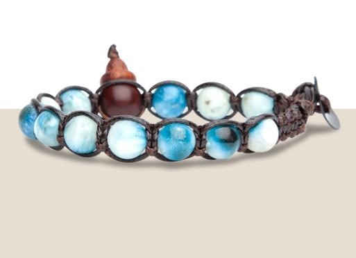 Bracciale Tibetano Tamashii Giadeite Blu Ghiaccio