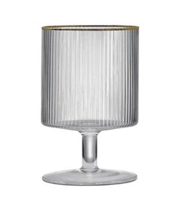 Set 2 Bicchieri da Vino con Bordatura in Oro