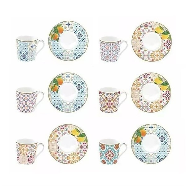 Set 6 tazzine espr.100 ml c/piattini in gift box SIRACUSA