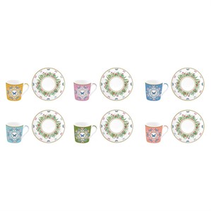 Set 6 tazzine espr.100 ml c/piattini SPRING PARADE