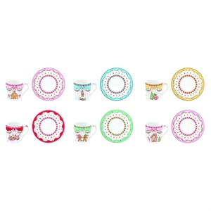Set 6 tazzine espr.100 ml c/piattini SWEET CHRISTMAS