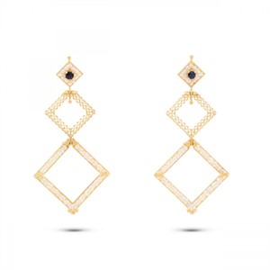 Orecchini in Oro con Smeraldi e Microperle