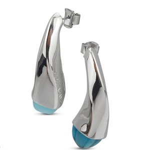 Orecchini pendenti a goccia con cristallo acquamarina