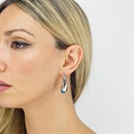 Orecchini pendenti a goccia con cristallo acquamarina