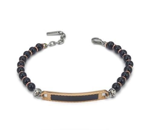 Bracciale con onice e Pvd rosa