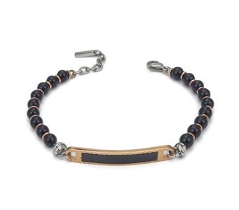 Bracciale con onice e Pvd rosa